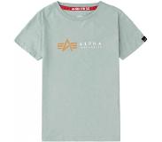 Alpha industries Alpha Label Short Sleeve T-shirt Vihreä 14 Years Poika