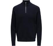 Only & Sons Phil Regular 12 Half Zip Sweater Musta 2XL Mies