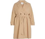 Vila Evoked Julians Trench Coat Beige 48 Nainen