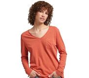 Superdry Studios Vee Neck Pkt Long Sleeve T-shirt Oranssi M Nainen