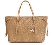 HUGO BOSS Shopper bag in grained leather with monogram pattern