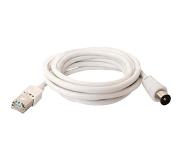 Televes Catline Baulun Transform TV over Ethernet cable, 2m, IEC 169-2 to RJ45 cable, white