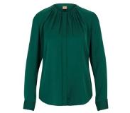 HUGO BOSS Ruched-neck blouse in stretch-silk crepe de Chine