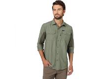 Wrangler Mixed Materials Long Sleeve Shirt Vihreä L Mies