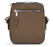 HUGO BOSS Grained-leather reporter bag with zipped front pocket