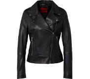 HUGO BOSS Oiled-leather jacket with asymmetric zip