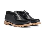 HUGO BOSS Grained-leather desert boots with rubber-lug outsole