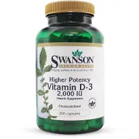 Swanson Health D3-vitamiini 2000 IU (50 mcg) - 250 kapselia