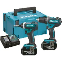 Makita Akkukonesarja DLX2127MJ 18V: 2 konetta, 2x4,0 Ah + laturi, MakPac