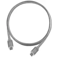 Silverstone 3.2 Gen2 USB-C -kaapeli, PD2.0 3A 60W, 1m, harmaa