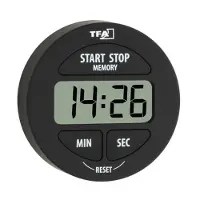 TFA 38.2022.01 Electronic Timer Alarm Clock Musta