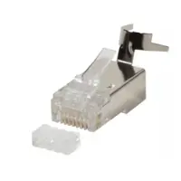 Logilink Suojattu FTP Cat7/6A RJ-45-liitin vedonpoistolla, hopea, 50kpl