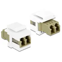 DeLOCK – Keystone Module LC Duplex female to LC Duplex female beige / white (86347)