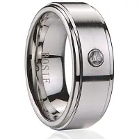 Bosie sormus kivellä 7022, titanium / tungsten, 7mm 20,40mm / 64