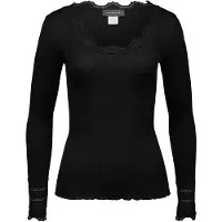 Rosemunde Rwbenita Silk Ls O-Neck Lace T-Shir - Black - M