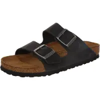 Birkenstock Arizona Oiled Leather Narrow Black Sandaalit 36