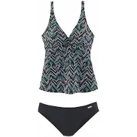 LASCANA Tankini musta / valkoinen