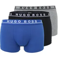 BOSS Bokserishortsit 'Power' sininen / meleerattu harmaa / musta / valkoinen