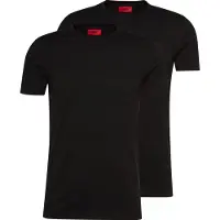 HUGO for man. 50325440 Pack of 2 black Round T-shirts (M), Casual, Cotton, Short sleeve, Sustainable