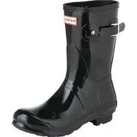 Hunter Womens Original Short Gloss Boot - Black - 38