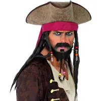 Smiffy'S Cappello Pirata Marrone Con Capelli - merirosvohattu fancy dress smiffys mens dreadlocks brown accessory cappello pirata marrone con capelli