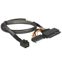 DeLOCK - SAS sisäinen kaapeli - SFF-8643 (han) til SATA strøm, U.2 (SFF-8639) - 50 cm - sort - for P/N: 62696, 62703, 62704, 62710, 89458