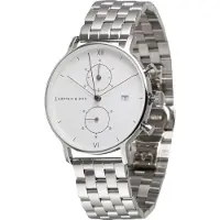 Kapten & Son Analoginen kello 'Chrono Silver Steel' hopea