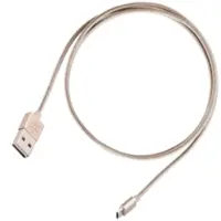 Silverstone CPU01G-500 Symmetrinen USB-A - symmetrinen USB Micro-B kaapeli, 0.5m punottu, kulta