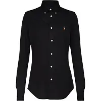 Ralph Lauren for woman. 211664427010 Slim fit oxford shirt in black cotton jersey (L), Casual, Long sleeve