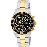 Invicta Miesten kello 1772 Pro Diver Musta/Kullanvärinen teräs Ø43