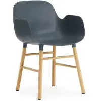 Normann Copenhagen Form käsinojallinen tuoli Blue, tammijalat