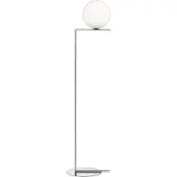Flos Design-jalkalamppu IC F1, himmennettävä, Kromi/hopea, Olohuone/ruokailutila, Metalli, Design