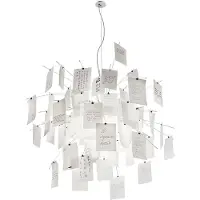 Ingo Maurer Design-riippuvalaisin Zettel'z 5, himmennettävä, Valkoinen/opaali, Olohuone/ruokailutila, Paperi/lunolit/lunopal, Design