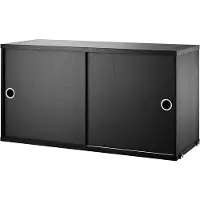 String kaappi, 78 x 30 cm, mustaksi petsattu saarni