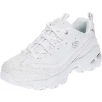 SKECHERS for woman. 11931 D'Lites Fresh Start leather sneakers white (38), Laces, Casual, Sport, Sportswear, Multisport