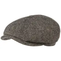 Stetson Men's Hatteras Wool Herringbone Grey Herringbone Lippalakit L