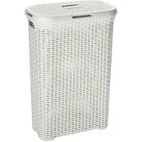 Curver Laundry Chest 40 L - Rottink Look - Ivory White - Kahvat ja klipsikansi