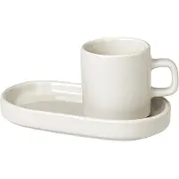 Blomus Pilar-espressokuppi ja lautanen 2-pack Moonbeam