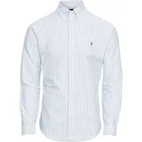 Ralph Lauren Slim Fit Striped Oxford Shirt - Blue - XS