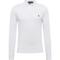 Ralph Lauren for man. 710681126001 Long sleeve white Slim Fit pique polo shirt, white (S), Casual, Cotton