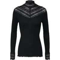 Rosemunde Rwbenita Silk Ls Lace T-Neck T-Shi - Black - L