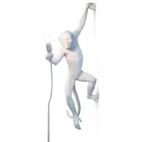 Seletti LED-koristeseinävalaisin Monkey Lamp valk./vasen, Valkoinen/opaali, Olohuone/ruokailutila, Synteettinen materiaali, Design