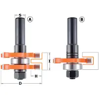 Cmt Jyrsinteräsarja tongue & groove; 12 mm; profile A+B; 2 osat