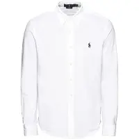 Ralph Lauren for man. 710654408003 Ultralight pique shirt white (M), Casual, Cotton, Classic, Long sleeve
