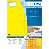 Herma 4555, Keltainen, Suorakulmio, A4, Universaali, Matta, Laser/Inkjet