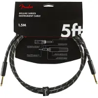 Fender Deluxe -sarjan instrumenttikaapeli StraightStraight Black Tweed 5ft