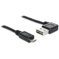 DeLOCK 2m USB 2.0 A - micro-B m/m, 2 m, USB A, Micro-USB B, USB 2.0, Uros/uros, Musta (83383)