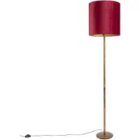 QAZQA Vintage-lattiavalaisin kulta punaisella varjostimella 40 cm - Simplo
