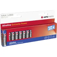 Agfa 110-803968, Kertakäyttöinen akku, AAA, Alkali, 1,5 V, 10 kpl, Musta, Sininen, Punainen, Valkoinen