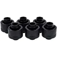 Alphacool 19/13mm Eiszapfen ruuviliitin, suora, G1/4, 6-pack, musta